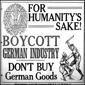 Евреи США за бойкот немецких товаров